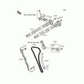 Схема узла: Распредвал & Цепь ГРМ & Натяжитель (s) для Kawasaki ZX1400 ZZR1400