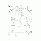 Схема вузла: Задній гальмівний циліндр Kawasaki ZX1100 Ninja ZX-11