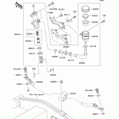 Схема вузла: Задній гальмівний циліндр Kawasaki ZR1000 Z1000