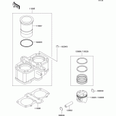 Схема вузла: Циліндр & Поршень для Kawasaki KLE500