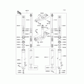Схема вузла: Вилка передньої осі для Kawasaki ZX1100 ZZ-R1100