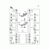 Схема вузла: Вилка передньої осі для Kawasaki ZR750 Z750
