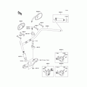 Схема вузла: Кермо & Пульт управління рульовим для Kawasaki VN1600 Vulcan 1600 Nomad