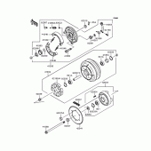 Схема вузла: Заднє колесо & Привідний ланцюг для Kawasaki VN400 Vulcan
