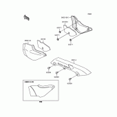 Схема вузла: Задні бічні обтічники & Захист ланцюга для Kawasaki ZR750 Zephyr