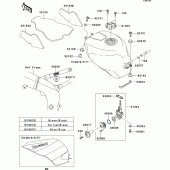 Схема узла: Топливный бак(zx600-j2p) для Kawasaki ZX600 Ninja ZX-6R