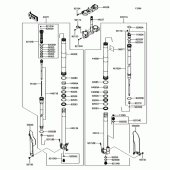 Схема узла: Передняя вилка для Kawasaki KX450 KX450F