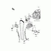 Схема вузла: Розподільний вал & Ланцюг ГРМ & Натягувач для Kawasaki KLX125 KLX125