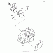 Схема узла: Цилиндр & Поршень для Kawasaki BR125 Z125 Pro