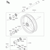 Схема узла: Ступица переднего колеса для Kawasaki ZX400 ZXR400