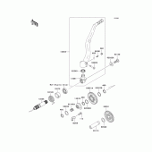 Схема вузла: Kickstarter mechanism для Kawasaki KX250/ KX252 KX250F