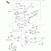 Схема вузла: Передній гальмівний циліндр для Kawasaki VN800 Vulcan 800 Drifter