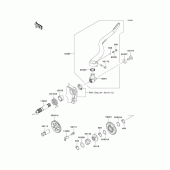 Схема узла: Kickstarter mechanism для Kawasaki KX250/ KX252 KX250F