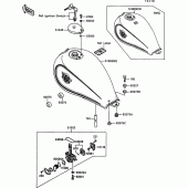 Схема узла: Топливный бак для Kawasaki EN500 Vulcan 500