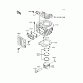 Схема вузла: Циліндр & Поршень для Kawasaki BJ250 Estrella Custom
