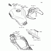 Схема вузла: Інформаційні наклейки для Kawasaki ZX1000 Ninja 1000 ABS