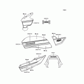 Схема вузла: Наклейки (A6F) для Kawasaki ZR1200 ZRX1200R