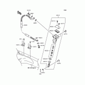 Схема вузла: Задній гальмівний циліндр для Kawasaki KX125