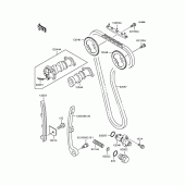 Схема узла: Распредвал & Цепь ГРМ & Натяжитель для Kawasaki KLX250 KLX250SR