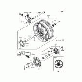 Схема вузла: Ступиця заднього колеса для Kawasaki ZR800 Z800