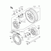 Схема вузла: Заднє колесо & Привідний ланцюг для Kawasaki ZR1100 ZRX1100-II