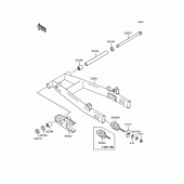 Схема вузла: Задній важіль (Маятник) для Kawasaki BJ250 Estrella