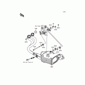 Схема вузла: Вихлопна система для Kawasaki EX650 ER-6F ABS