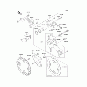 Схема вузла: Заднє гальмо для Kawasaki KX250/ KX252 KX250F