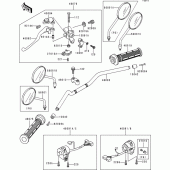 Схема вузла: Кермо (1/2) для Kawasaki BJ250 Estrella RS