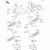 Схема узла: Подножки для Kawasaki EX250 ZZR250