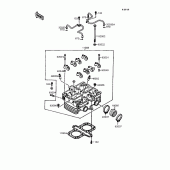 Схема вузла: Головка циліндра для Kawasaki EN400 Vulcan 400