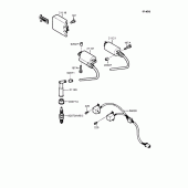 Схема узла: Катушка зажигания для Kawasaki EX400 GPZ400S