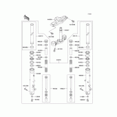 Схема вузла: Вилка передньої осі для Kawasaki ZX1100 GPZ1100