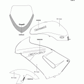 Схема узла: Decals(silver)(b6f) для Kawasaki EX650 Ninja 650 ABS