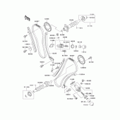 Схема вузла: Розподільний вал & Ланцюг ГРМ & Натягувач для Kawasaki VN1500 VN1500 Classic Tourer