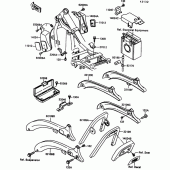 Схема вузла: Батарейний відсік для Kawasaki EN500 Vulcan 500