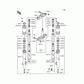 Схема вузла: Вилка передньої осі для Kawasaki KL250 KL250 Super Sherpa