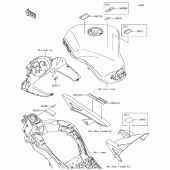 Схема вузла: Інформаційні наклейки для Kawasaki ZX1000 Ninja 1000 ABS