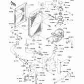 Схема вузла: Радіатор (1/2) для Kawasaki VN800 Vulcan 800 Drifter