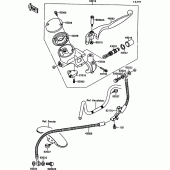 Схема узла: Передний тормозной цилиндр для Kawasaki EN500 Vulcan 500