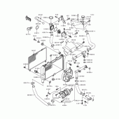 Схема узла: Радиатор для Kawasaki ZX600 Ninja ZX-6