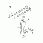 Схема узла: Распредвал & Цепь ГРМ & Натяжитель (s) для Kawasaki ZR750 Z750
