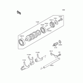 Схема вузла: Копірний вал & Вилки для Kawasaki ZR250 Balius-II