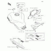 Схема вузла: Інформаційні наклейки для Kawasaki ZX1000 Ninja 1000 ABS