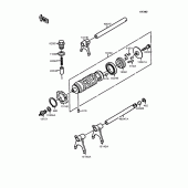 Схема вузла: Копірний вал & Вилки для Kawasaki EL250 Eliminator 250LX