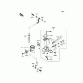 Схема узла: Передний тормозной цилиндр для Kawasaki KLX150 KLX150L