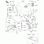 Схема вузла: Fuel tank(1/2) для Kawasaki ZX600 ZZ-R600