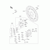 Схема вузла: Переднє гальмо (EJ650-C6) для Kawasaki EJ650 W650