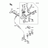 Схема узла: Передний тормозной цилиндр для Kawasaki KMX125
