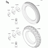 Схема вузла: Шини для Kawasaki EL250 Eliminator 250